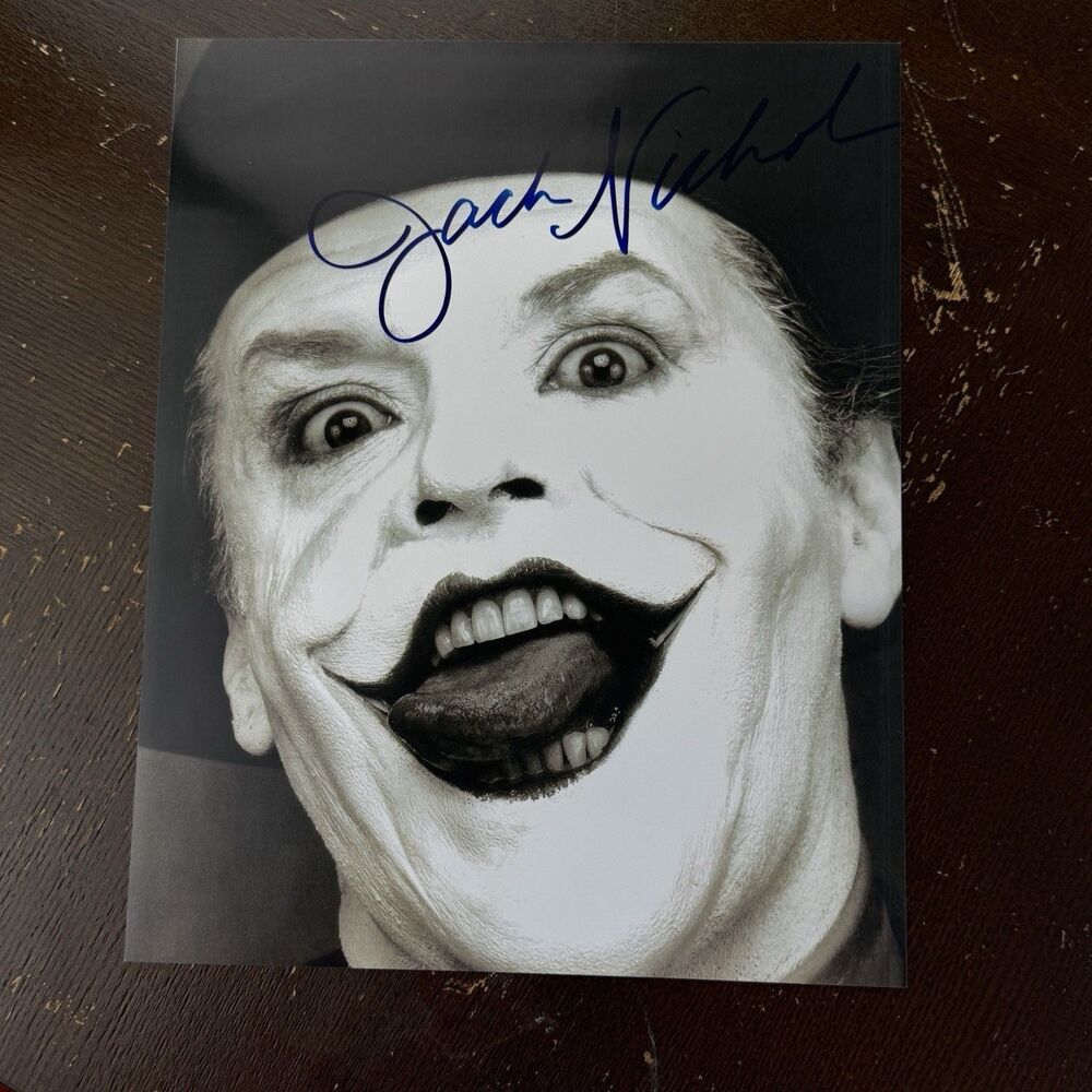 Jack Nicholson Signed 8x10 B&W Photo As Joker Original Autograph Batman Movie